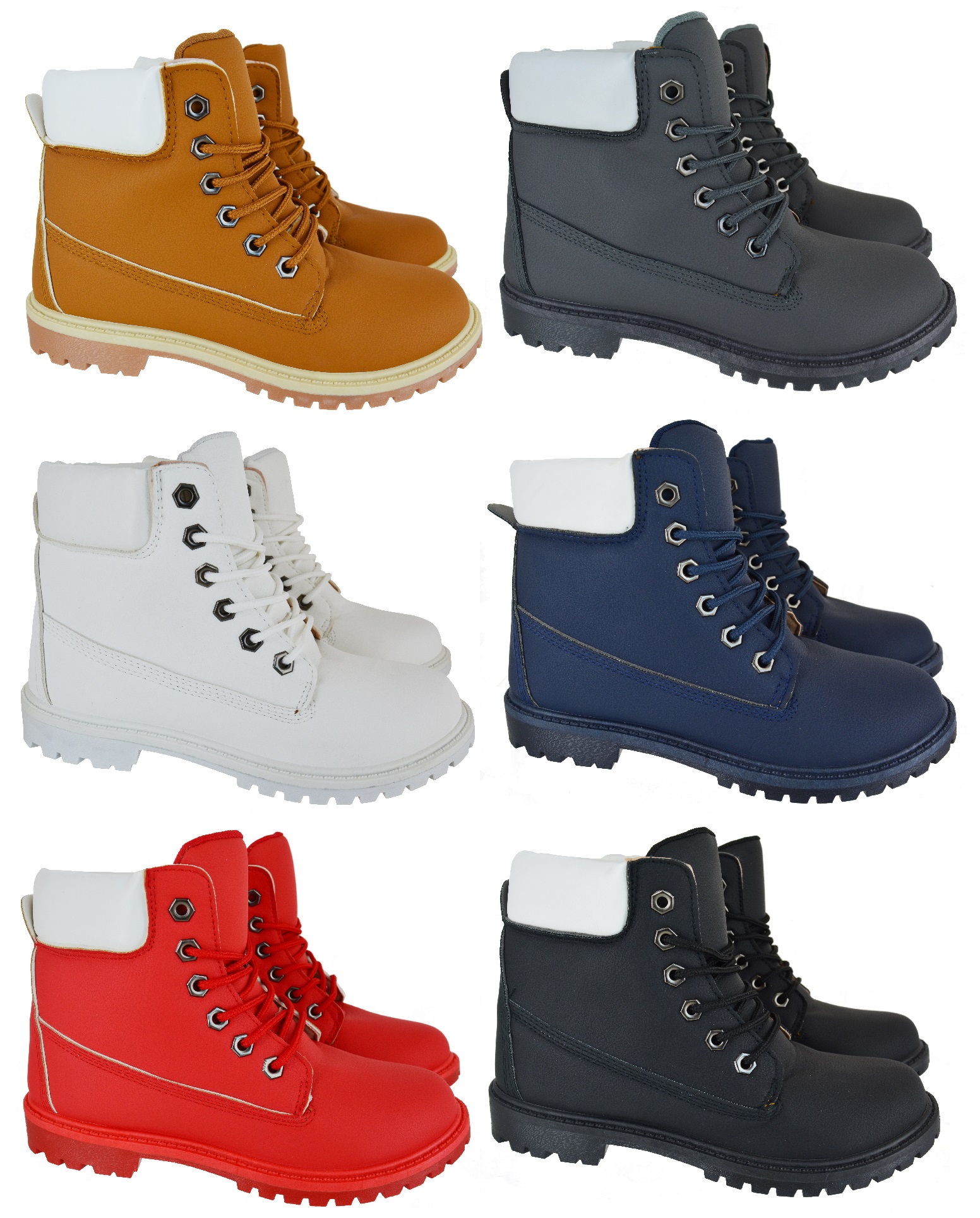 WOMENS LADIES COMBAT CASUAL GRIP RUBBER SOLE LACE UP ANKLE BOOTS SHOES